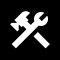 Tools icon, a crossed wrench and hammer.