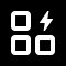 QuickCollections icon, three squares and a lightning bolt.