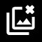 Photo DeDupe icon, a stack of photos with an X.
