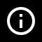 Info icon, a lowercase i inside a circle.